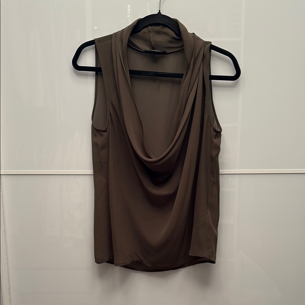 Guess by Marciano Brown Draped Tank Top